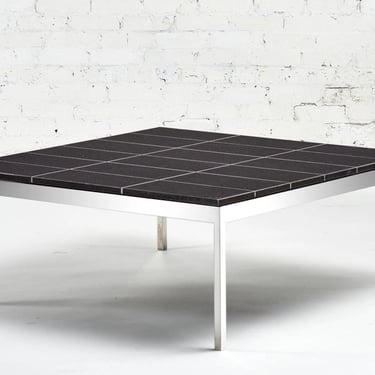 Knoll Black Granite and Stainless Steel Coffee Table, 1970