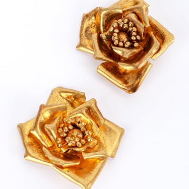 Gold Gilded Flower Earrings