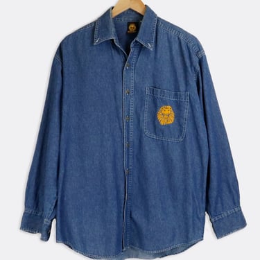 Vintage The Lion King Denim Button Up Shirt Sz M