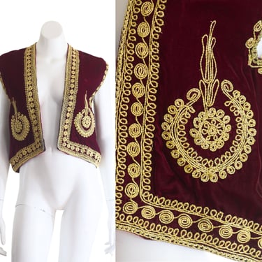 Ottoman burgundy velvet waistcoat 