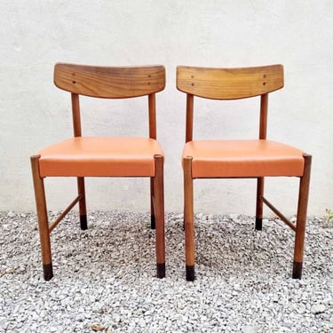 1 of 2 Mid Century Dining Chair / Scandinavian Design / Mogensen Style for Karl Andersson & Söner / Wooden Leather Chairs /Italy /1960 /'60s 