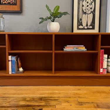 Vintage Long and Low Teak Bookcase from Denmark