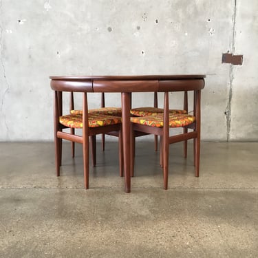5 Piece Set-Mid Century Modern Danish Teak Table & 4 Teak Chairs