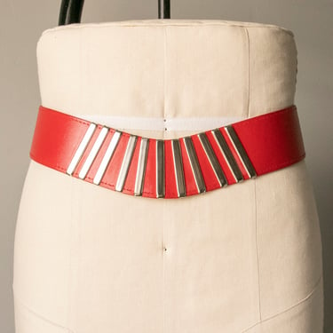 1980s Belt Studded Leather Cinch Waist M 