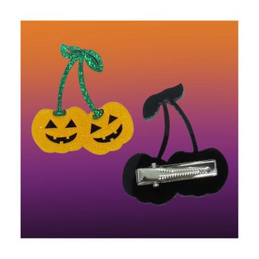 Halloween Hair Clip - Cute Pumpkin Jack-o-Lantern Barrette 