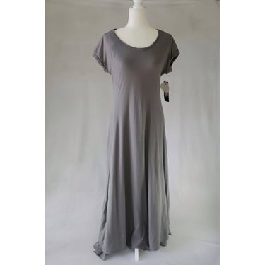 European Culture Italy NWT Abito Manica Lunga Donna Gray Lined Cotton Dress S 