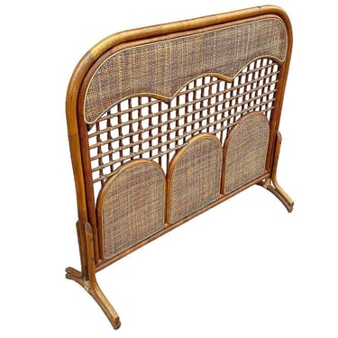 Restored mid-centry Rattan & Woven Wicker Fireplace Screen 