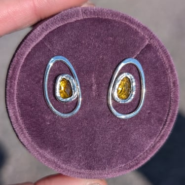 Yellow Tourmaline Stud Earrings