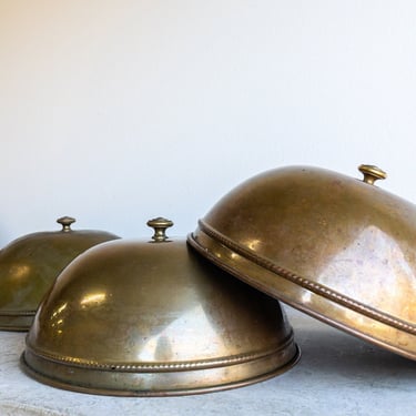 Copper Serving Dome Cloche Food Cover English French Metal Kitchenware Serveware Display Beaded Meat Cloche Cheese Cloche 