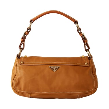 Prada Tan Leather Shoulder Bag