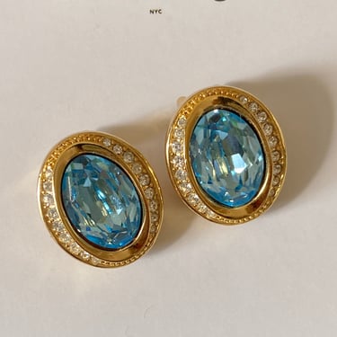Exquisite 1980s Dior Blue Jewel Earrings