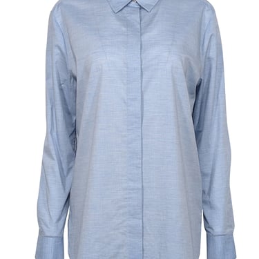 Theory - Blue Button Down Long Sleeve Cotton Shirt Sz S