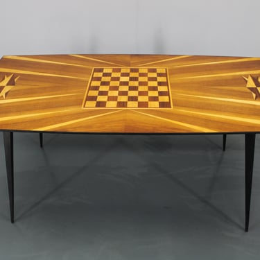 1960s Dining Chess Table ,Czechoslovakia/ Mid Century  Table / Living Room Table / 