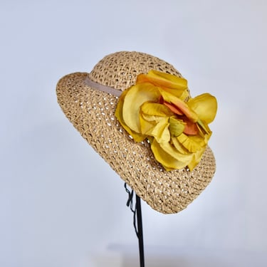 1940s Straw Hat | 40s Woven Straw Hat | Old Hollywood Hat 