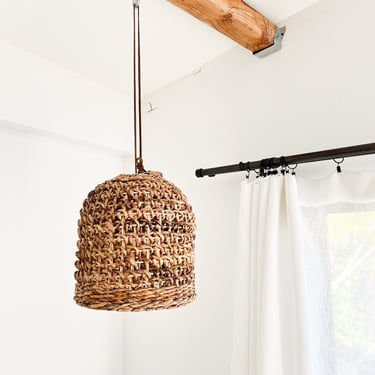 Petite Bell Pendant Light Hyacinth Rattan Pendant Light 