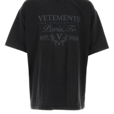 Vetements Unisex Black Cotton Oversize T-Shirt