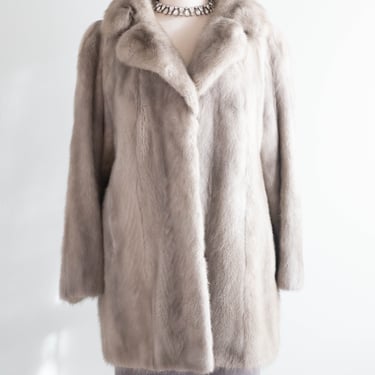 Stunning 1960's Pale Silver Mink Fur Coat From Kaufman Bros. / Medium