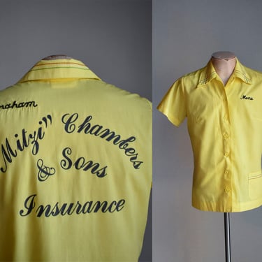 Vintage 1960s Yellow Bowling Shirt 