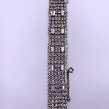 Weiss Large Rhinestone Bracelet with Chain 
