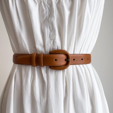 brown leather belt 80s 90s vintage tan leather belt 