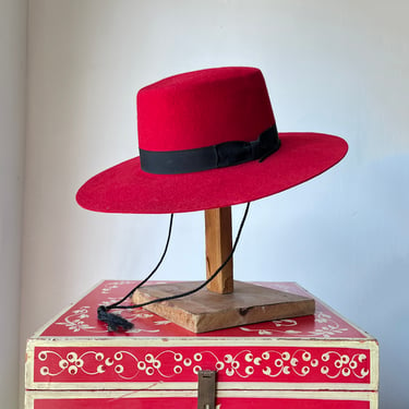 Vintage New York Hat Co. Red Wool Bolero Hat 