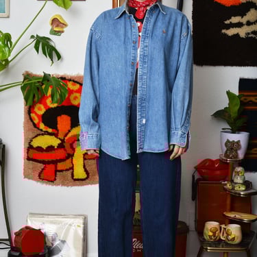 Vintage Polo Ralph Lauren Denim Shirt - Classic 90s Oversized Fit 
