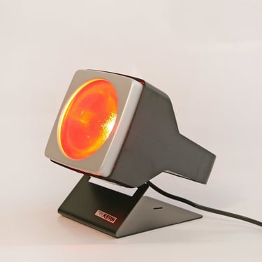 Vintage Dr Kern West German Space Age Infrared Desk Lamp Black Grey Retro Mid Century Modern Futuristic Atomic Era Adjustable Heat Studio 