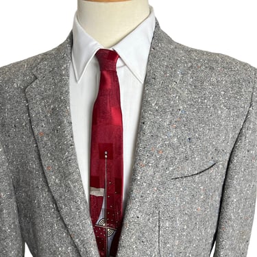 Vintage 1950s ATOMIC FLECK Wool Rockabilly Sport Coat ~ size 42 ~ blazer / jacket ~ Donegal Tweed ~ Elvis ~ VLV ~ 