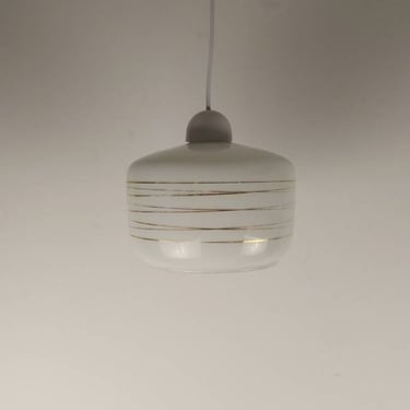 Vintage White Opaline Glass Pendant Light / Yugoslavian Hanging Lamp / Mid-Century Modern Lighting Fixture / Retro Home Decor /  1960s 