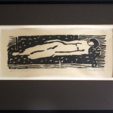 Milton Avery Female Odalisque Signed Modern Woodcut Artist's Proof 1953 Framed 