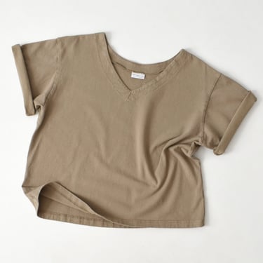 vintage boxy beige t shirt, bryn walker pacific cotton top 