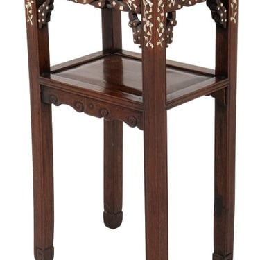 Chinese Padauk Mother-of-Pearl Inlaid Side Table