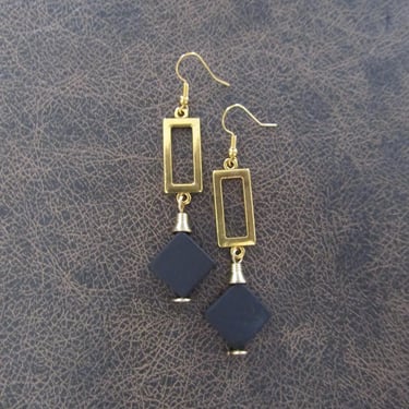 Gold and black mid century modern earrings 2 