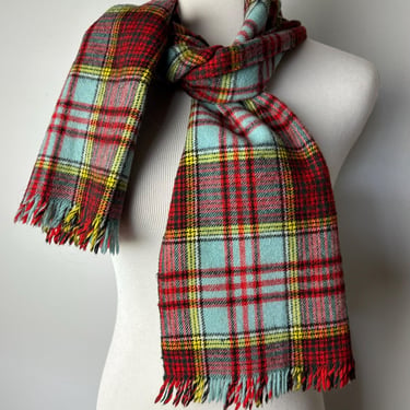 Vintage wool Plaid scarf~ Scottish neck scarves~ 1960’s 70’s Men’s or unisex~ preppy plaids warm winter woolens 