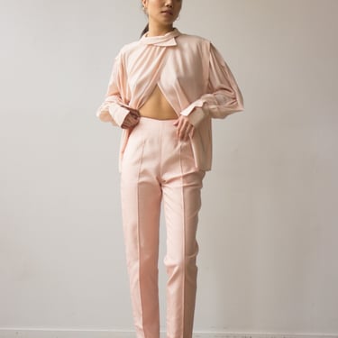 1960s Emilio Pucci Pink Raw Silk Cigarette Pants 