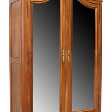 Antique Armoire Louis XV Style Walnut Mirrored, Crest, Two Door, Early 1900s!!