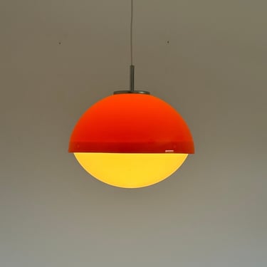 Rare Space Age Ceiling Light / Orange Lamp / Meblo Guzzini /  Mid Century Modern Lighting / Model Martin / Atomic / 1970s 