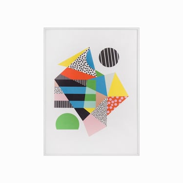 Abstract Lithograph on Paper Hard Edge Print 