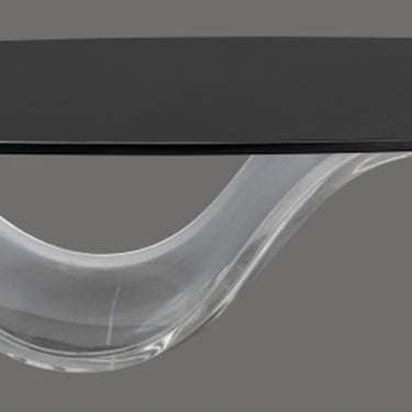 Modernist Oval Low Table with Lucite Base, 1970s