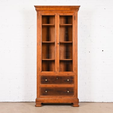 Baker Furniture Italian Provincial Maple Bibliotheque Bookcase Cabinet