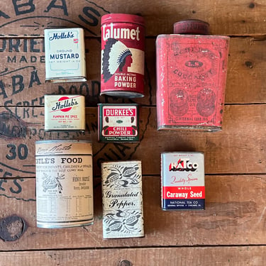 Vintage Kitchen Spice Tin Lot 