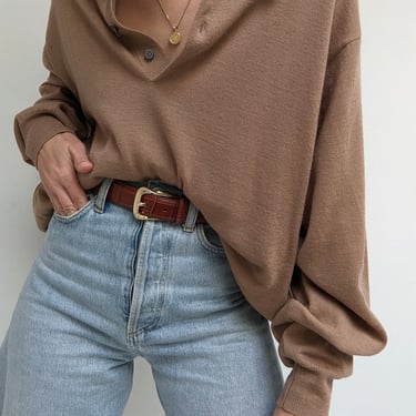 Vintage Toffee Wool Henley