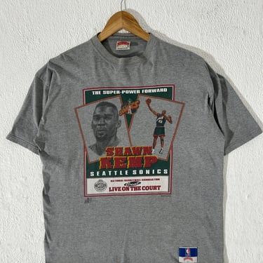 Vintage Seattle Supersonics Shawn Kemp The Super Power Forward T Shirt Size L