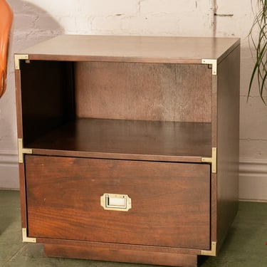 Walnut Campaign Nightstand