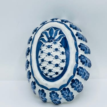 Vintage Abc Ceramiche Bassano Italy Blue & White Ceramic Jello