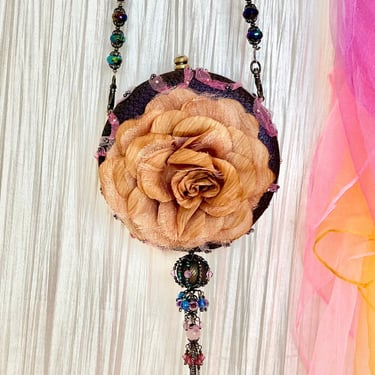 Mary Frances Beaded Purse, Tassel Embellished Clutch, Dangle Beads, Beaded Strap, Cross Body Optional 