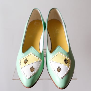 Vintage 1960s Mint Green Loafers by Henry Waters / Sz 8