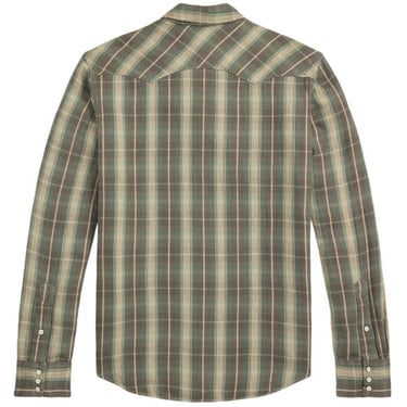 RRL Twill Plaid Allen Western Shirt - Sage Green