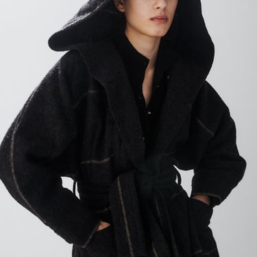 Issey Miyake Wool Striped Coat
