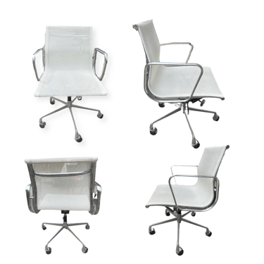 White Mesh Eames Style Aluminum Group Chairs (Priced Individually)